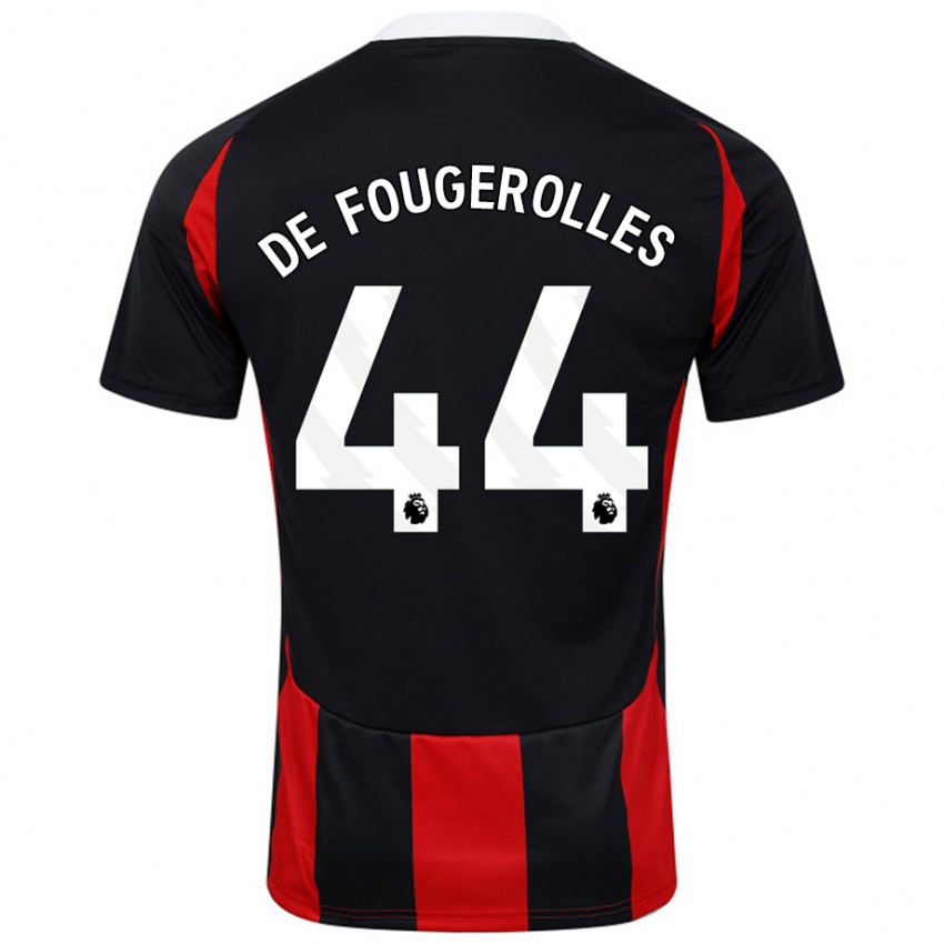 Niño Camiseta Luc De Fougerolles #44 Negro Rojo 2ª Equipación 2024/25 La Camisa México