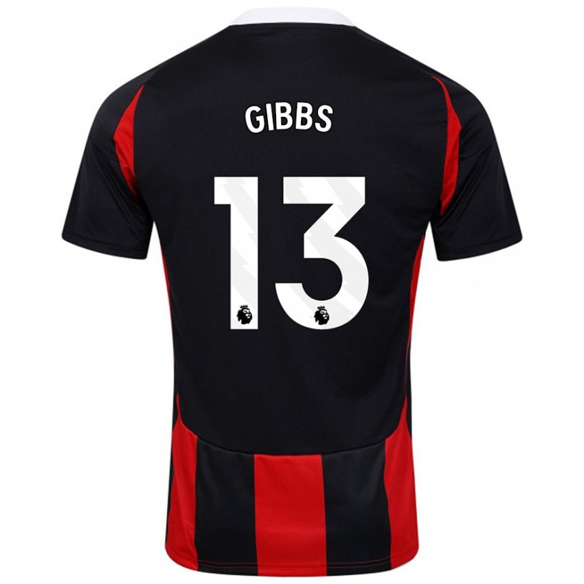 Niño Camiseta Frankie Gibbs #13 Negro Rojo 2ª Equipación 2024/25 La Camisa México