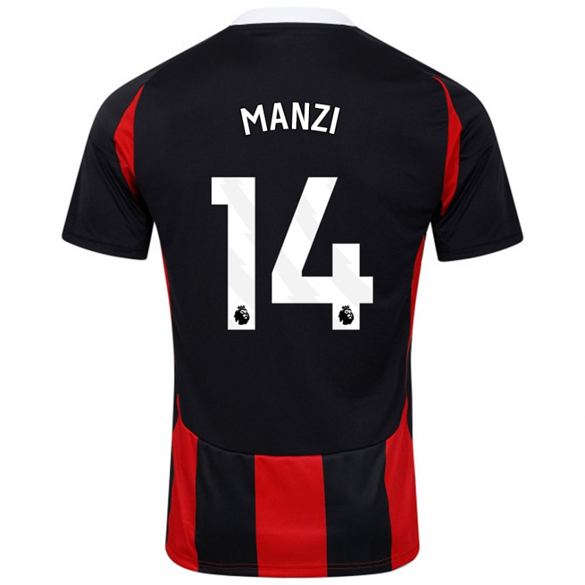 Niño Camiseta Sophie Manzi #14 Negro Rojo 2ª Equipación 2024/25 La Camisa México