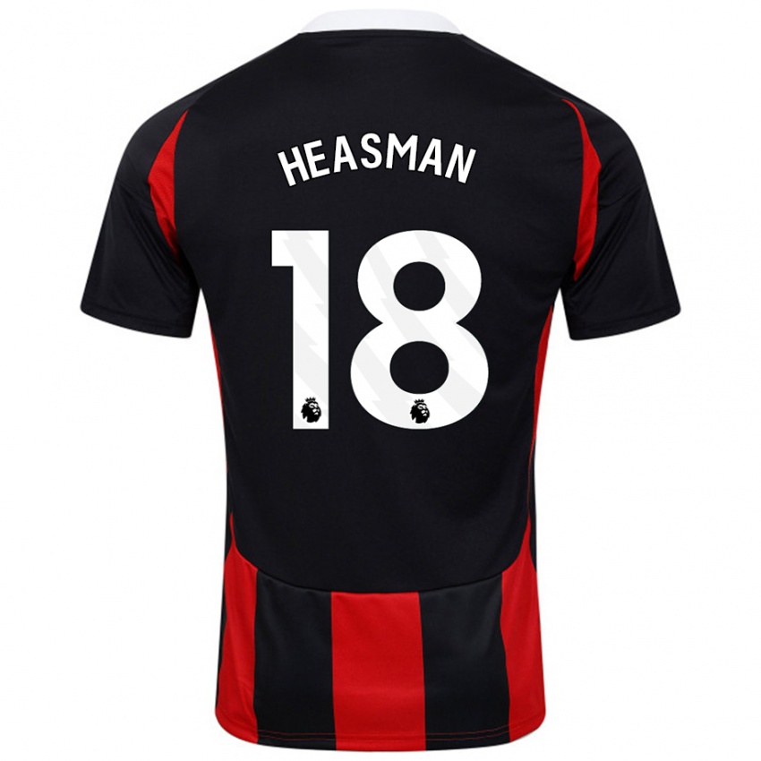 Niño Camiseta Georgia Heasman #18 Negro Rojo 2ª Equipación 2024/25 La Camisa México