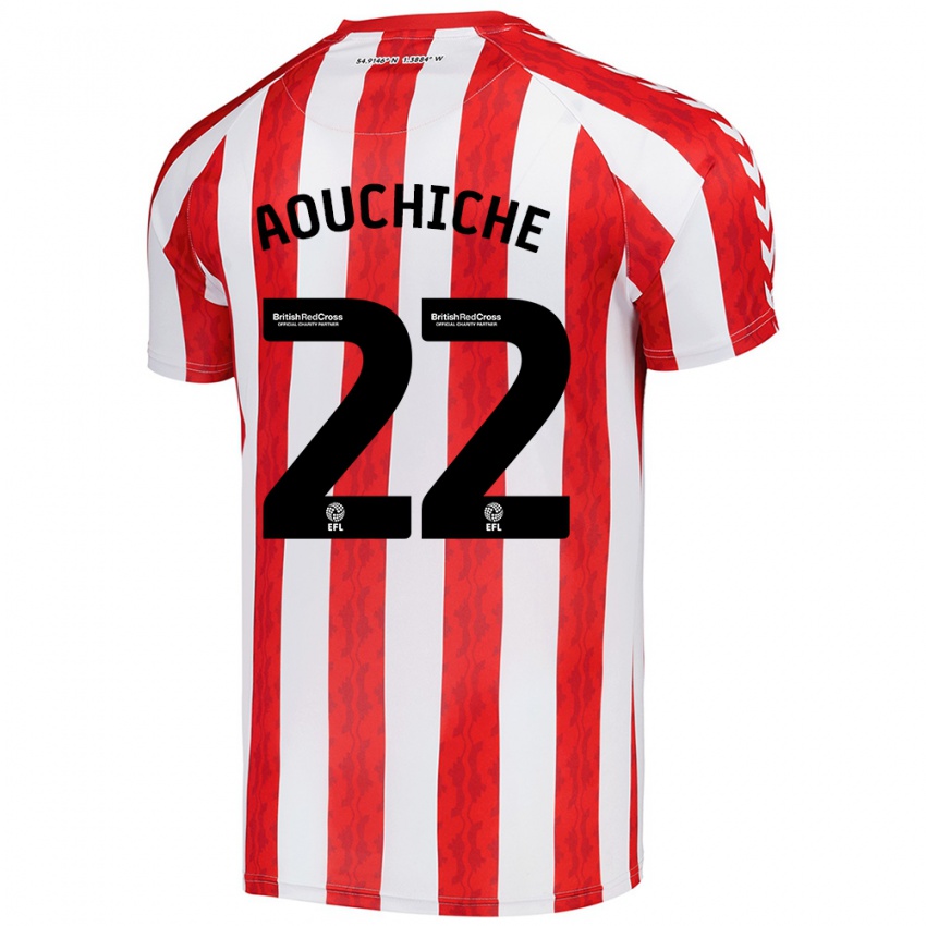 Hombre Camiseta Adil Aouchiche #22 Rojo Blanco 1ª Equipación 2024/25 La Camisa México