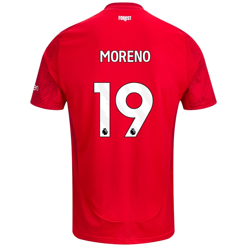 Hombre Camiseta Alex Moreno #19 Rojo Blanco 1ª Equipación 2024/25 La Camisa México