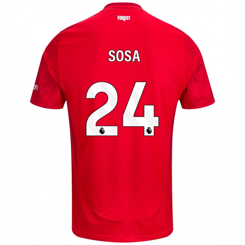 Hombre Camiseta Ramón Sosa #24 Rojo Blanco 1ª Equipación 2024/25 La Camisa México