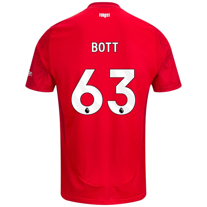 Hombre Camiseta Aaron Bott #63 Rojo Blanco 1ª Equipación 2024/25 La Camisa México