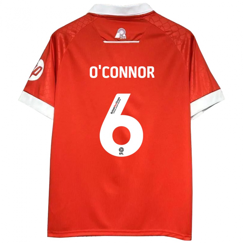 Hombre Camiseta Thomas O'connor #6 Rojo Blanco 1ª Equipación 2024/25 La Camisa México