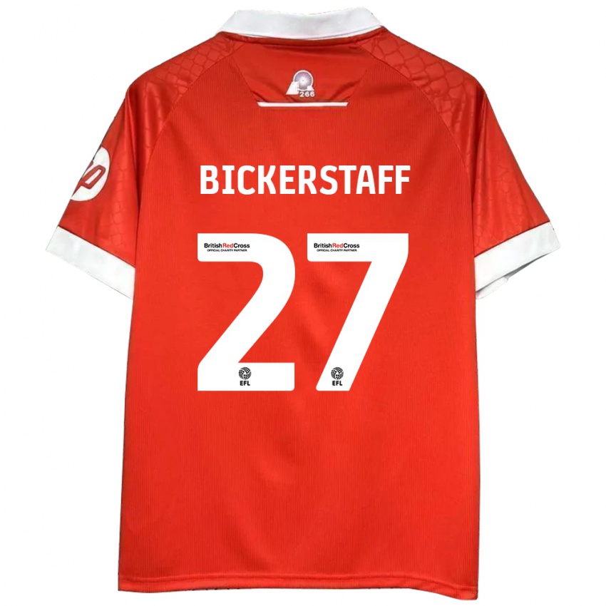 Hombre Camiseta Jake Bickerstaff #27 Rojo Blanco 1ª Equipación 2024/25 La Camisa México