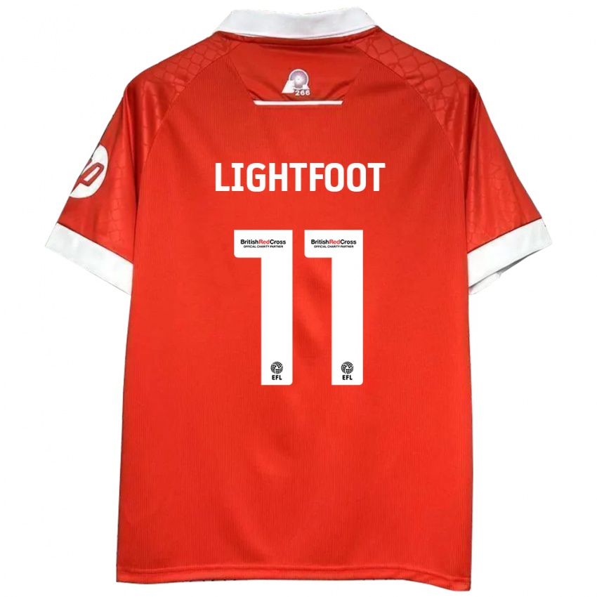 Hombre Camiseta Amber Lightfoot #11 Rojo Blanco 1ª Equipación 2024/25 La Camisa México