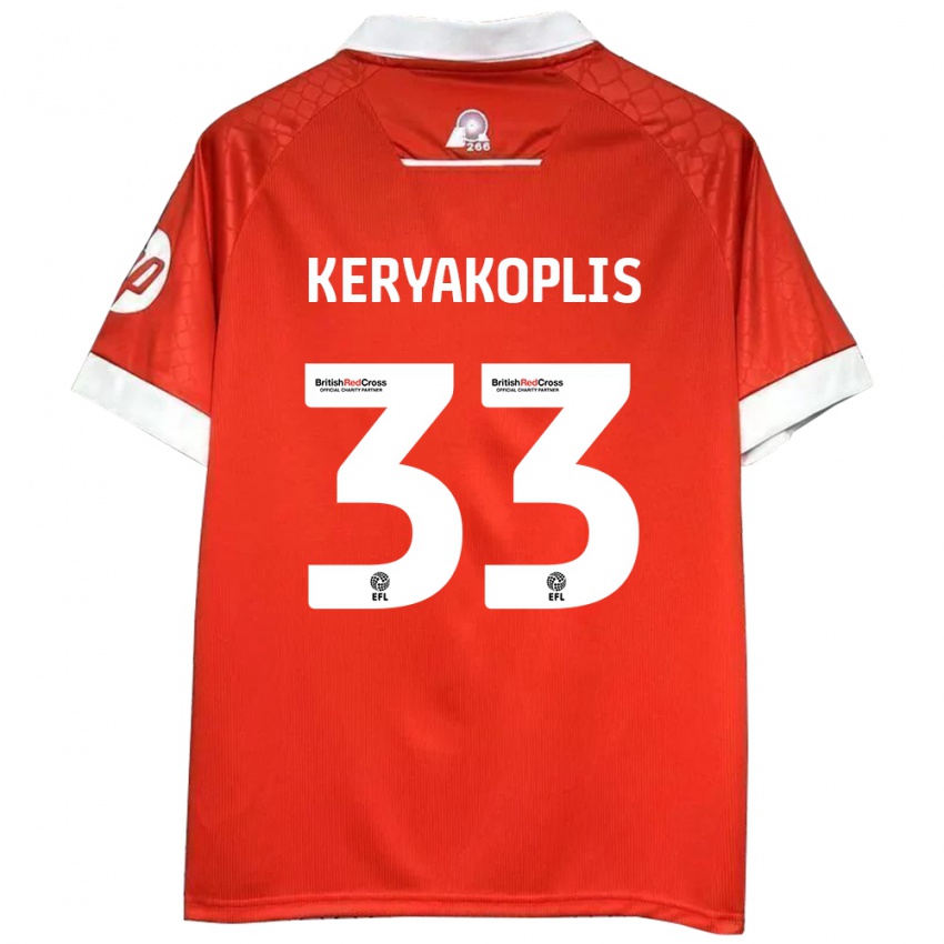 Hombre Camiseta Hannah Keryakoplis #33 Rojo Blanco 1ª Equipación 2024/25 La Camisa México