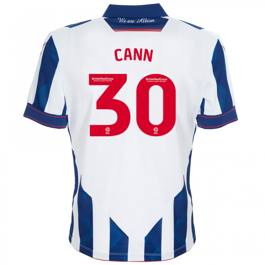 Hombre Camiseta Ted Cann #30 Blanco Azul Oscuro 1ª Equipación 2024/25 La Camisa México