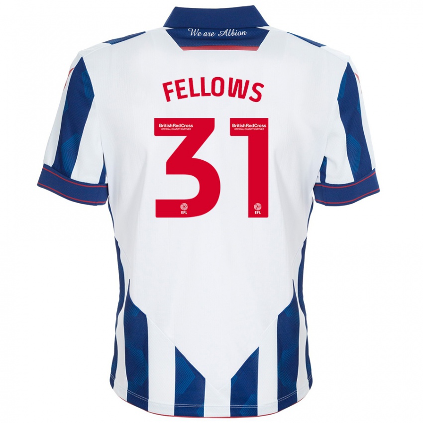 Hombre Camiseta Tom Fellows #31 Blanco Azul Oscuro 1ª Equipación 2024/25 La Camisa México