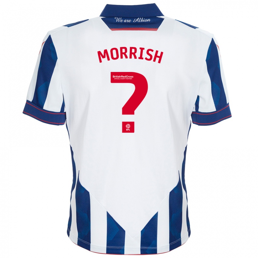 Hombre Camiseta Rhys Morrish #0 Blanco Azul Oscuro 1ª Equipación 2024/25 La Camisa México