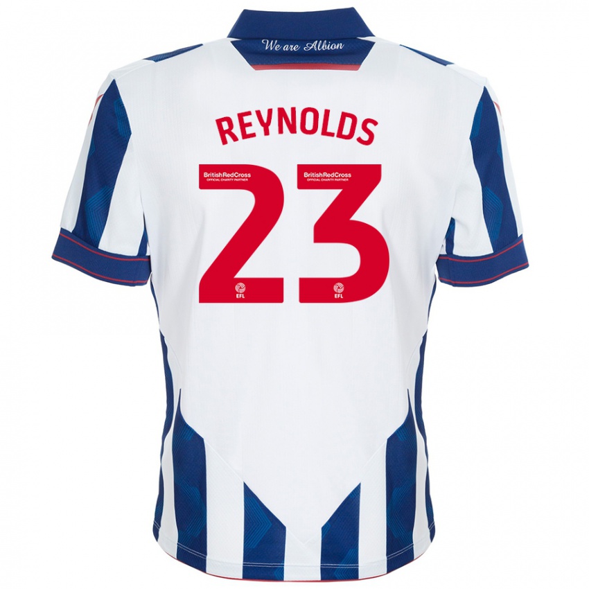 Hombre Camiseta Taylor Reynolds #23 Blanco Azul Oscuro 1ª Equipación 2024/25 La Camisa México