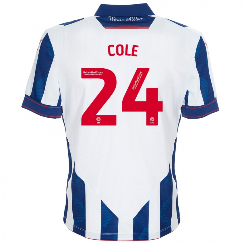 Hombre Camiseta Delphi Cole #24 Blanco Azul Oscuro 1ª Equipación 2024/25 La Camisa México