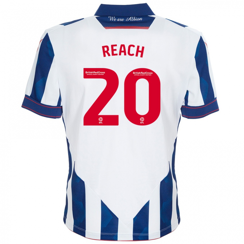 Hombre Camiseta Adam Reach #20 Blanco Azul Oscuro 1ª Equipación 2024/25 La Camisa México