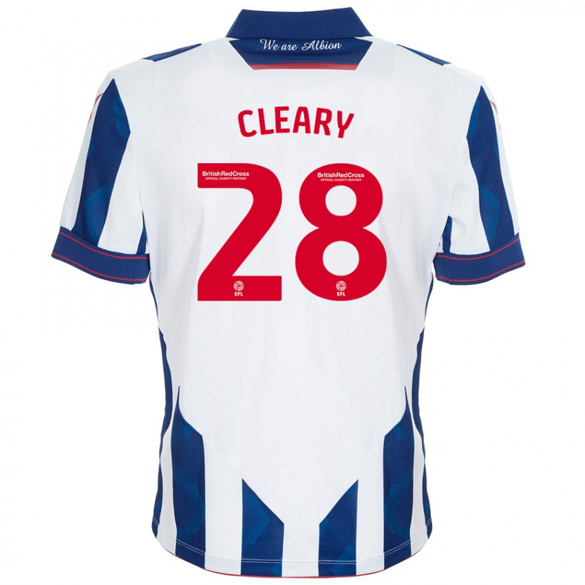 Hombre Camiseta Reyes Cleary #28 Blanco Azul Oscuro 1ª Equipación 2024/25 La Camisa México