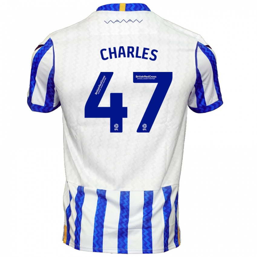 Hombre Camiseta Pierce Charles #47 Azul Blanco 1ª Equipación 2024/25 La Camisa México