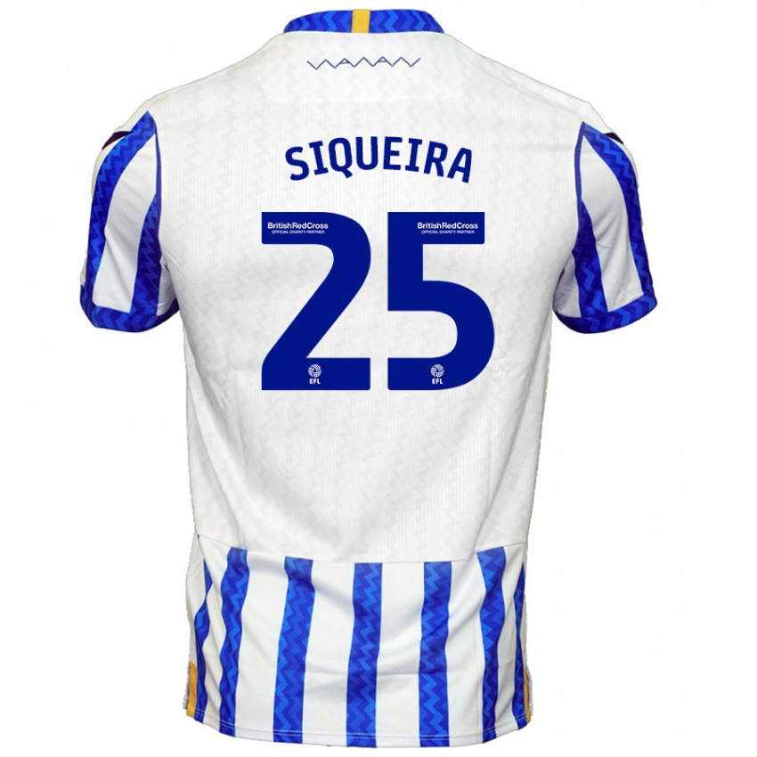 Hombre Camiseta Guilherme Siqueira #25 Azul Blanco 1ª Equipación 2024/25 La Camisa México