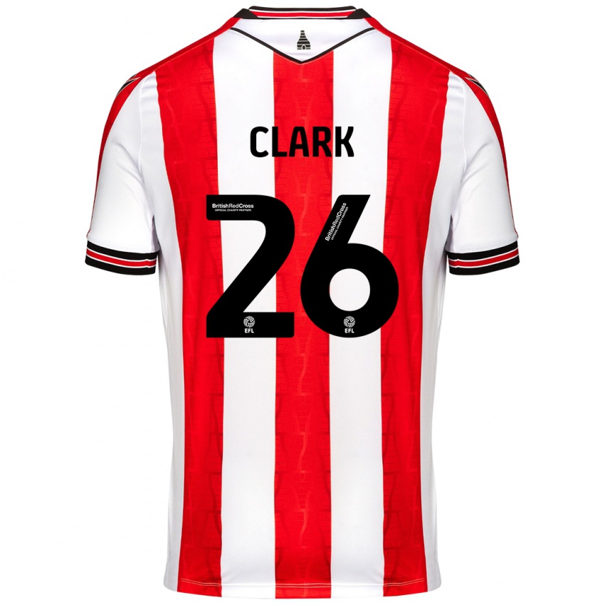 Hombre Camiseta Ciaran Clark #26 Rojo Blanco 1ª Equipación 2024/25 La Camisa México