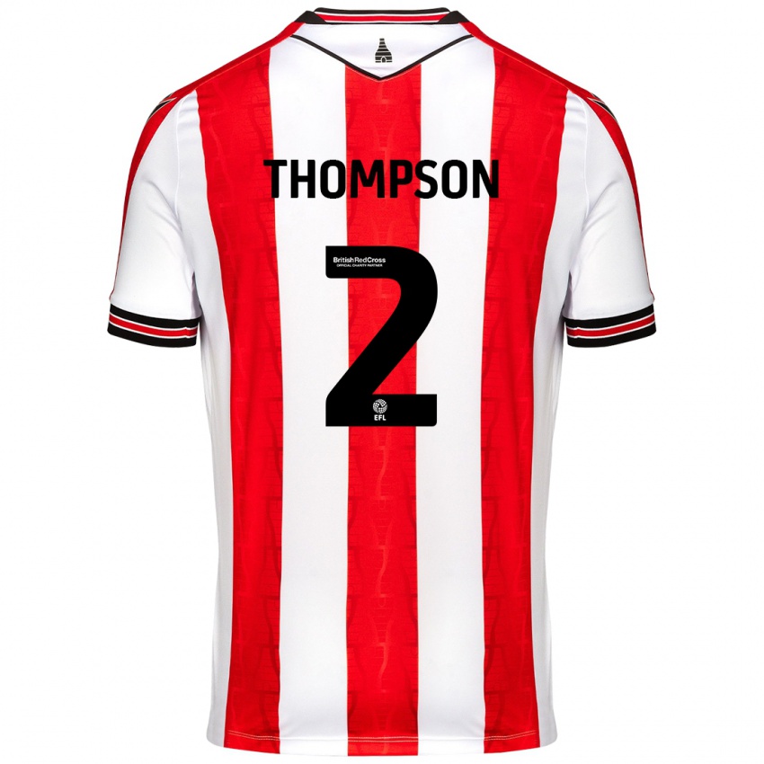 Hombre Camiseta Sophie Thompson #2 Rojo Blanco 1ª Equipación 2024/25 La Camisa México