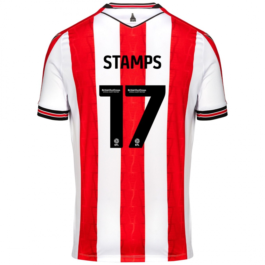 Hombre Camiseta Shannon Stamps #17 Rojo Blanco 1ª Equipación 2024/25 La Camisa México