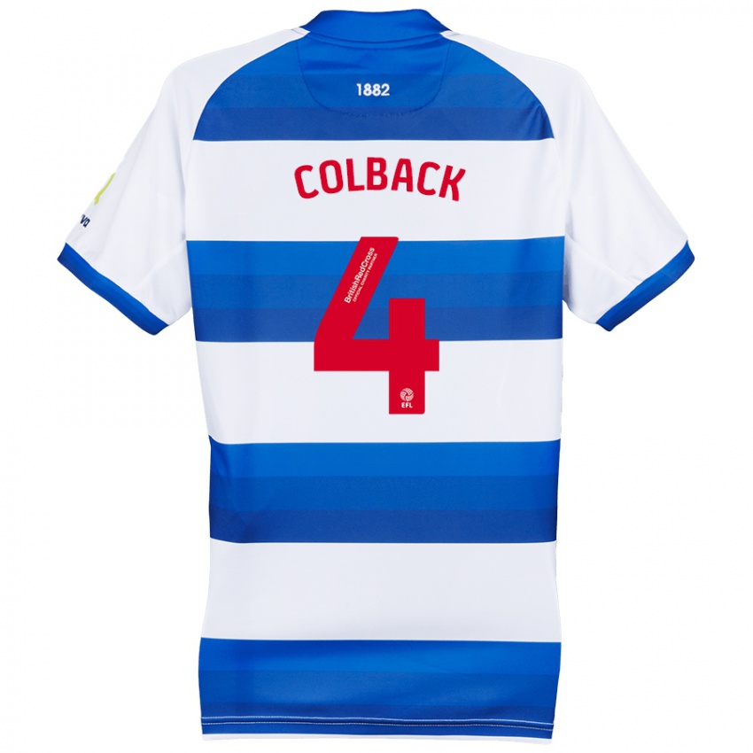 Hombre Camiseta Jack Colback #4 Blanco Azul 1ª Equipación 2024/25 La Camisa México