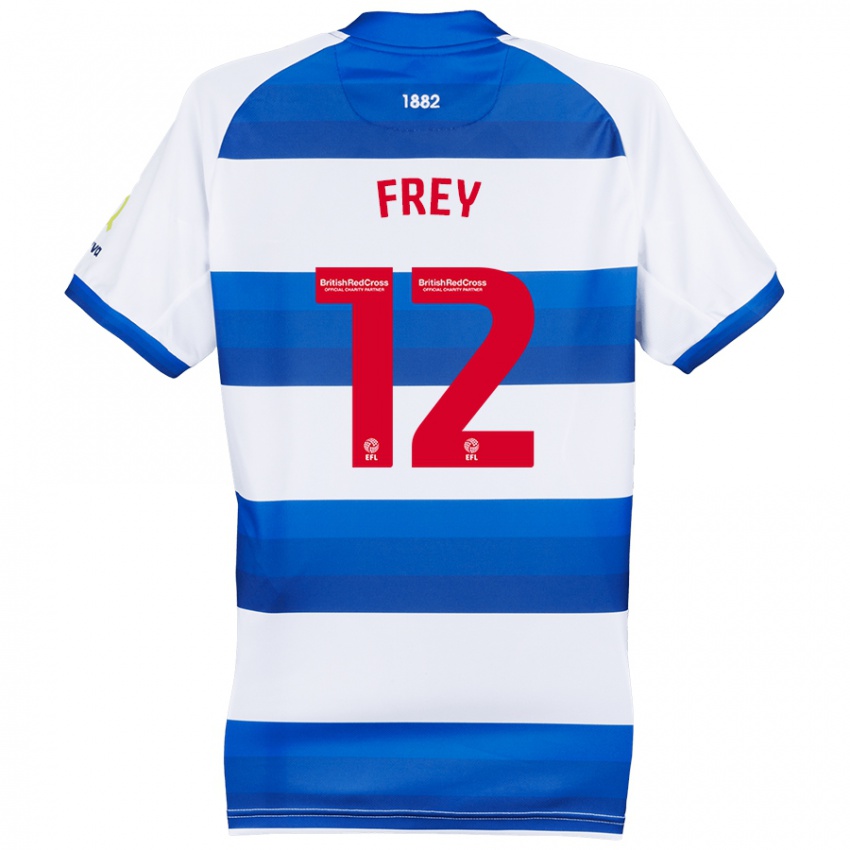 Hombre Camiseta Michael Frey #12 Blanco Azul 1ª Equipación 2024/25 La Camisa México