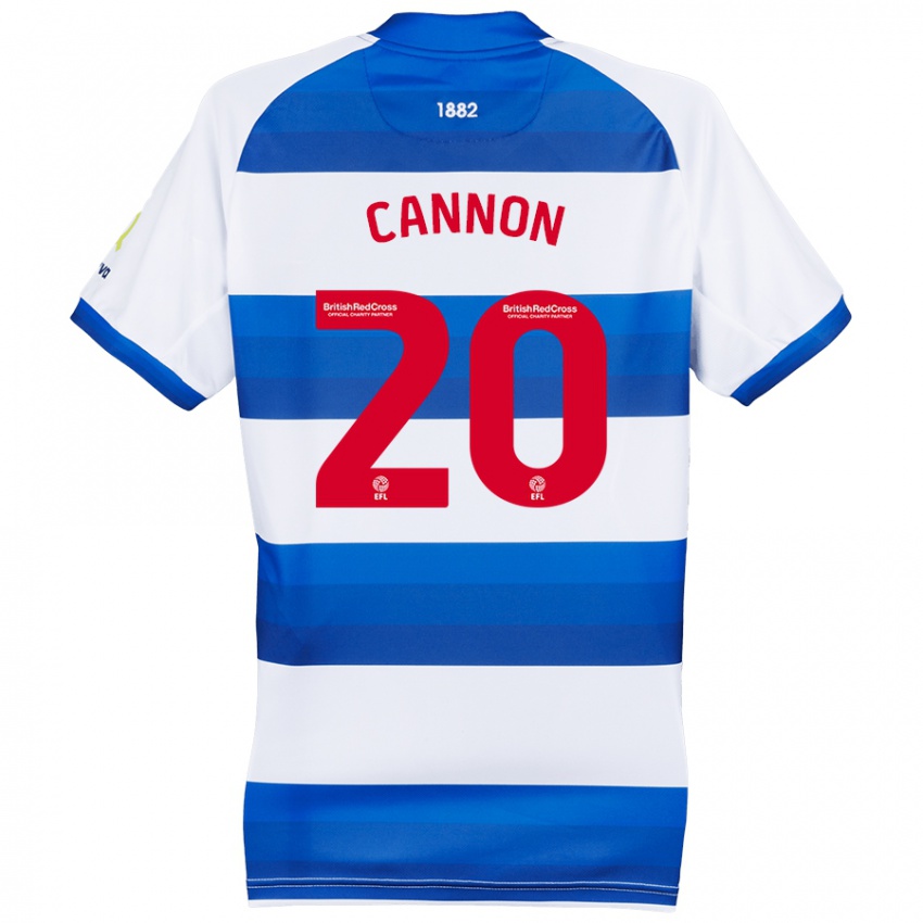 Hombre Camiseta Reggie Cannon #20 Blanco Azul 1ª Equipación 2024/25 La Camisa México