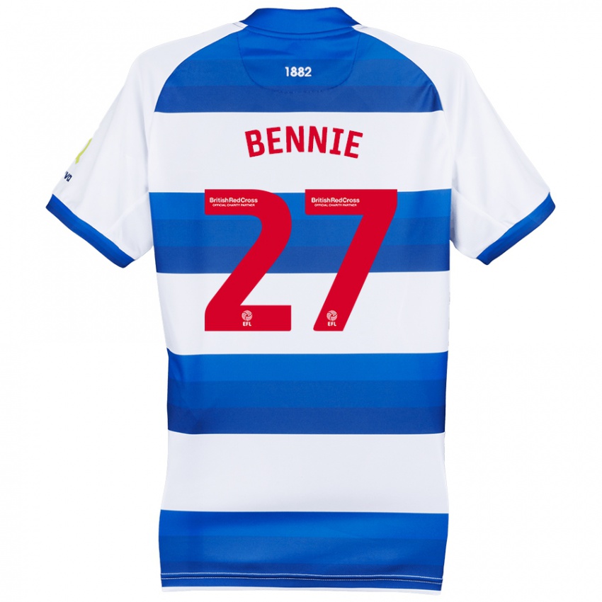 Hombre Camiseta Daniel Bennie #27 Blanco Azul 1ª Equipación 2024/25 La Camisa México