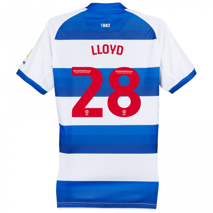 Hombre Camiseta Alfie Lloyd #28 Blanco Azul 1ª Equipación 2024/25 La Camisa México