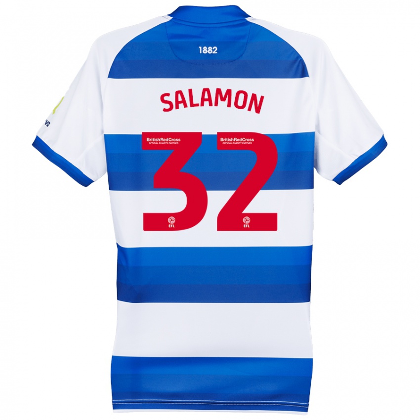 Hombre Camiseta Matteo Salamon #32 Blanco Azul 1ª Equipación 2024/25 La Camisa México