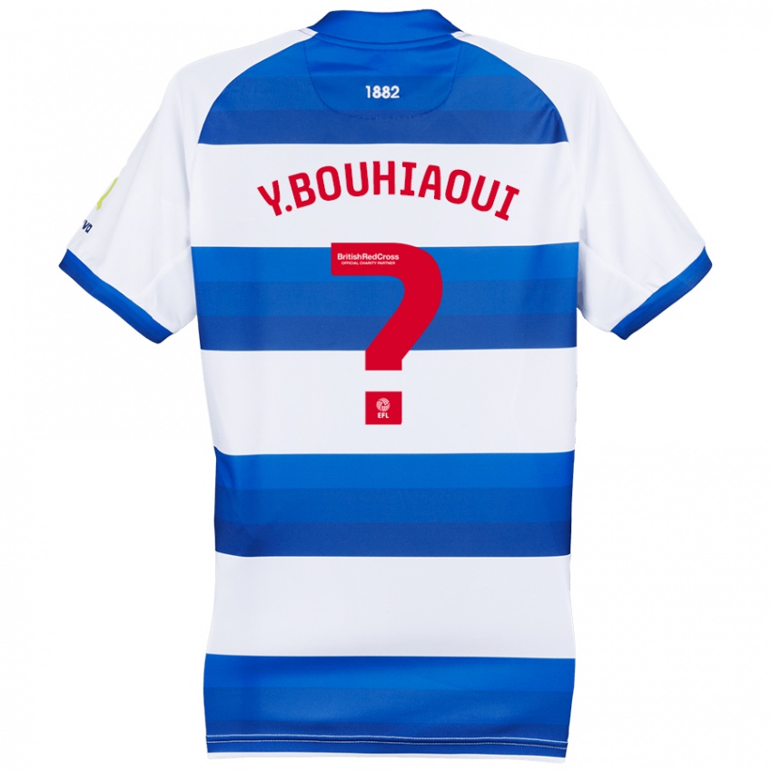 Hombre Camiseta Youssef Bouhiaoui #0 Blanco Azul 1ª Equipación 2024/25 La Camisa México