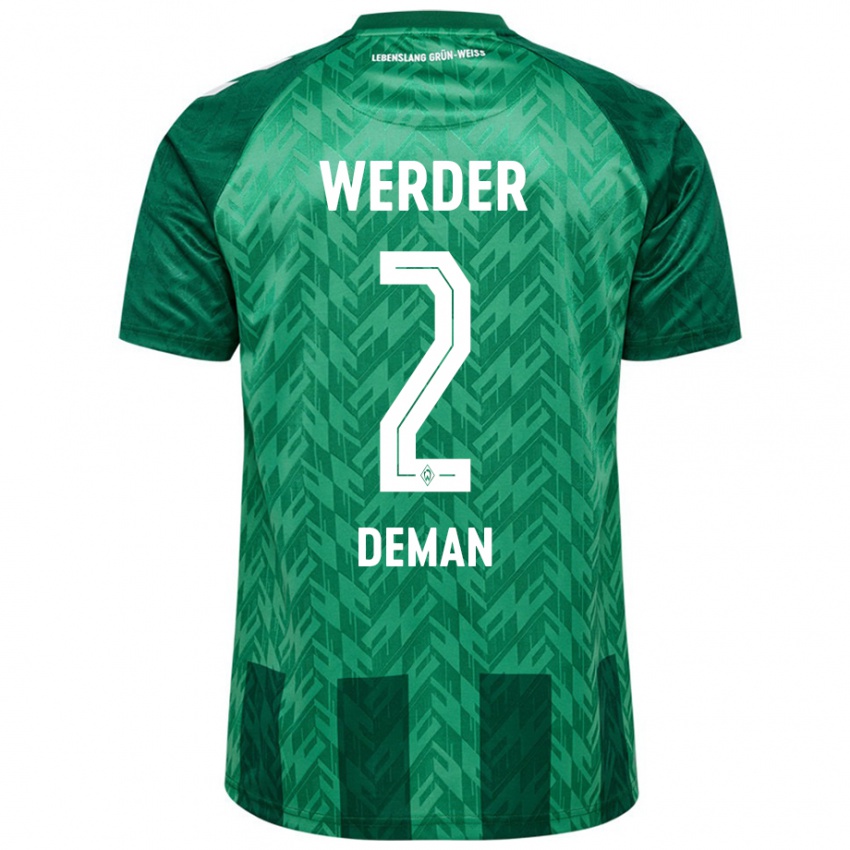 Hombre Camiseta Olivier Deman #2 Verde 1ª Equipación 2024/25 La Camisa México