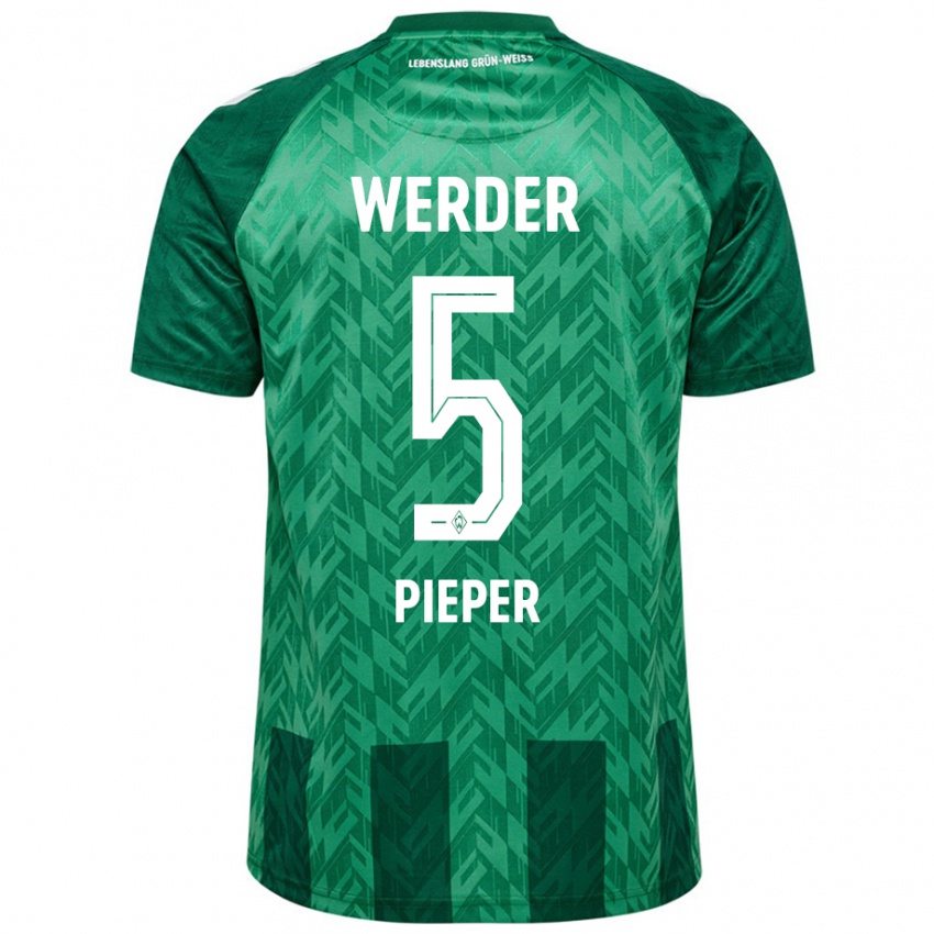 Hombre Camiseta Amos Pieper #5 Verde 1ª Equipación 2024/25 La Camisa México