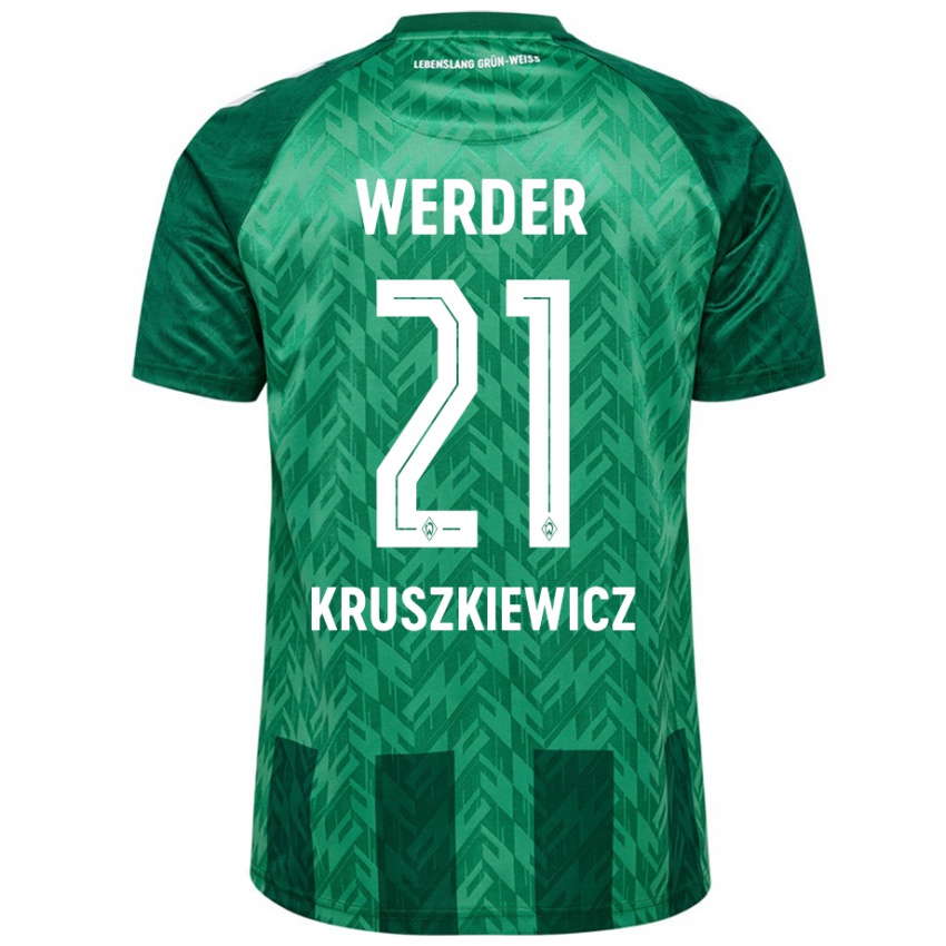 Hombre Camiseta Jakub Kruszkiewicz #21 Verde 1ª Equipación 2024/25 La Camisa México