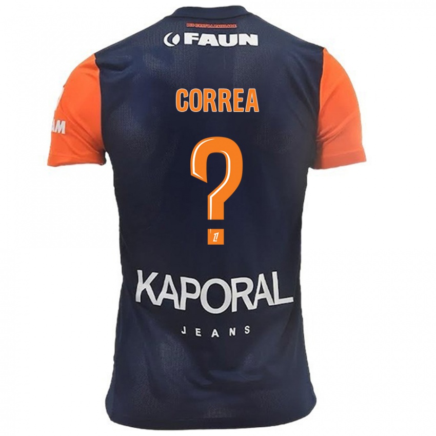 Hombre Camiseta Dapyna Correa #0 Azul Marino Naranja 1ª Equipación 2024/25 La Camisa México