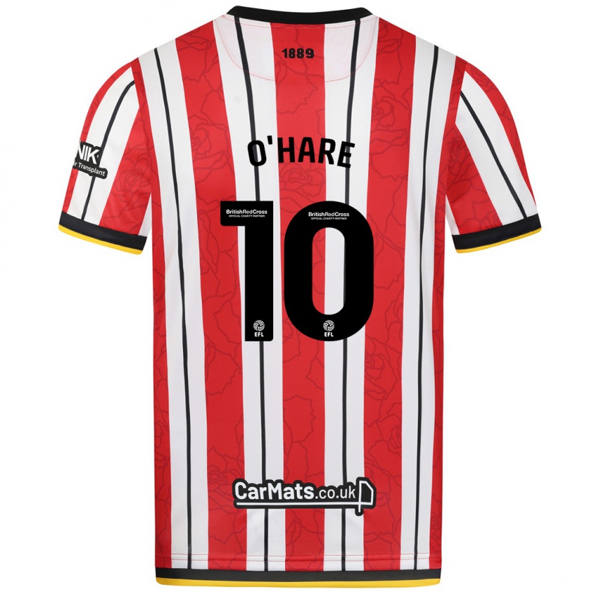 Hombre Camiseta Callum O'hare #10 Rojo Blanco Rayas 1ª Equipación 2024/25 La Camisa México