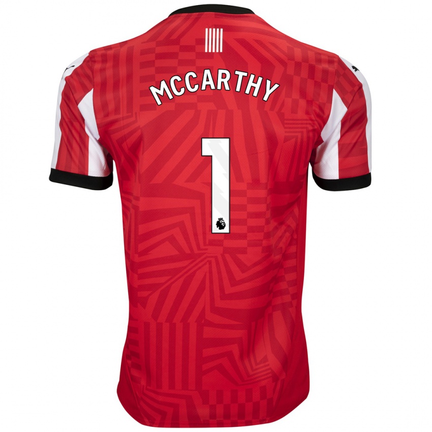 Hombre Camiseta Alex Mccarthy #1 Rojo Blanco 1ª Equipación 2024/25 La Camisa México