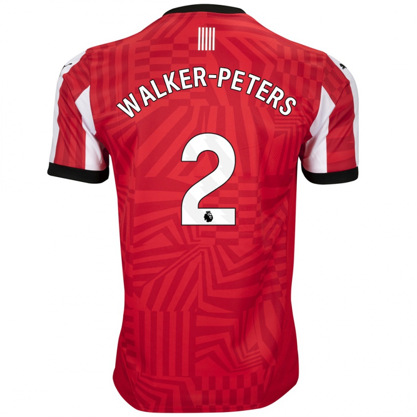 Hombre Camiseta Kyle Walker-Peters #2 Rojo Blanco 1ª Equipación 2024/25 La Camisa México