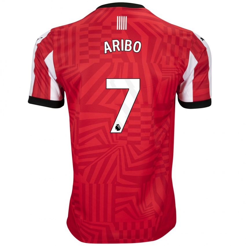 Hombre Camiseta Joe Aribo #7 Rojo Blanco 1ª Equipación 2024/25 La Camisa México