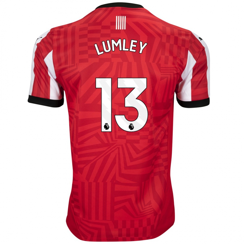 Hombre Camiseta Joe Lumley #13 Rojo Blanco 1ª Equipación 2024/25 La Camisa México