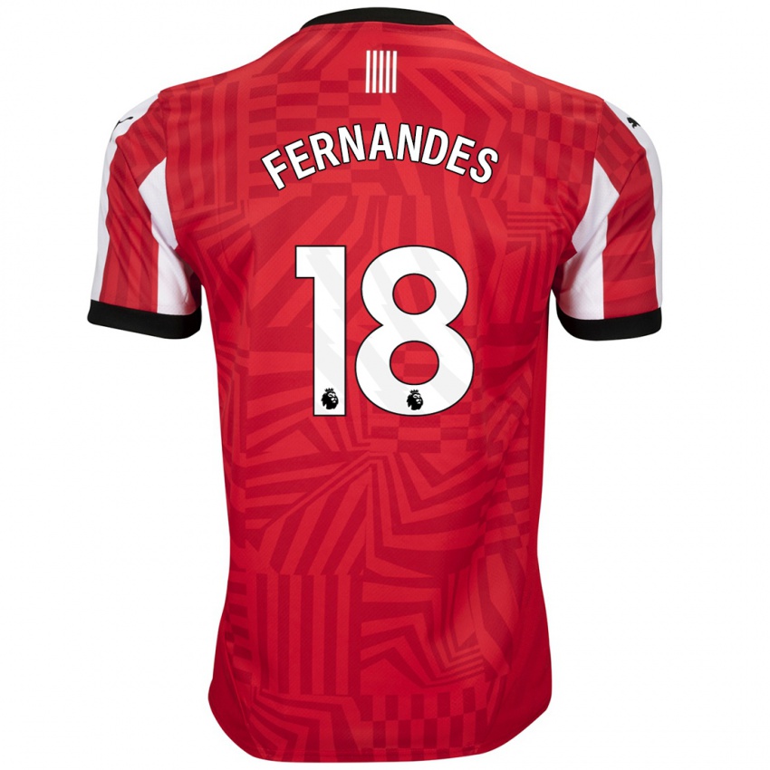 Hombre Camiseta Mateus Fernandes #18 Rojo Blanco 1ª Equipación 2024/25 La Camisa México