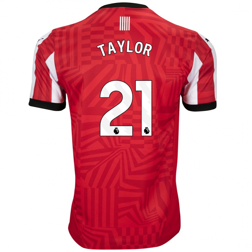 Hombre Camiseta Charlie Taylor #21 Rojo Blanco 1ª Equipación 2024/25 La Camisa México