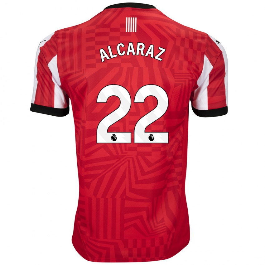 Hombre Camiseta Carlos Alcaraz #22 Rojo Blanco 1ª Equipación 2024/25 La Camisa México