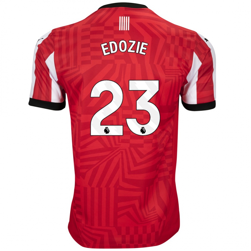 Hombre Camiseta Samuel Edozie #23 Rojo Blanco 1ª Equipación 2024/25 La Camisa México