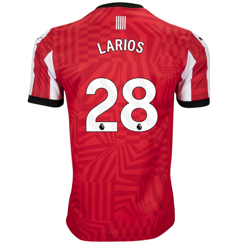 Hombre Camiseta Juan Larios #28 Rojo Blanco 1ª Equipación 2024/25 La Camisa México