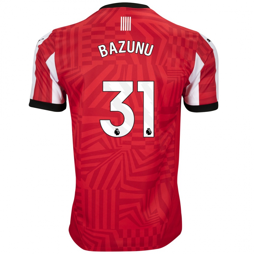 Hombre Camiseta Gavin Bazunu #31 Rojo Blanco 1ª Equipación 2024/25 La Camisa México