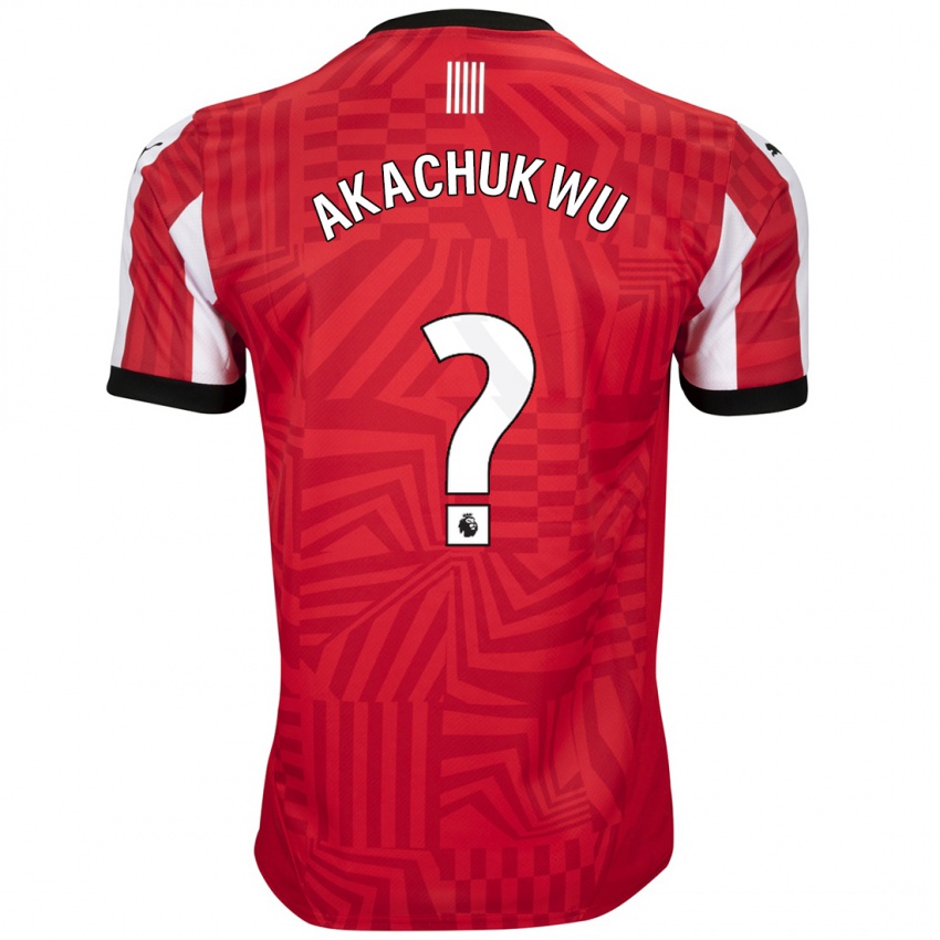 Hombre Camiseta Romeo Akachukwu #0 Rojo Blanco 1ª Equipación 2024/25 La Camisa México