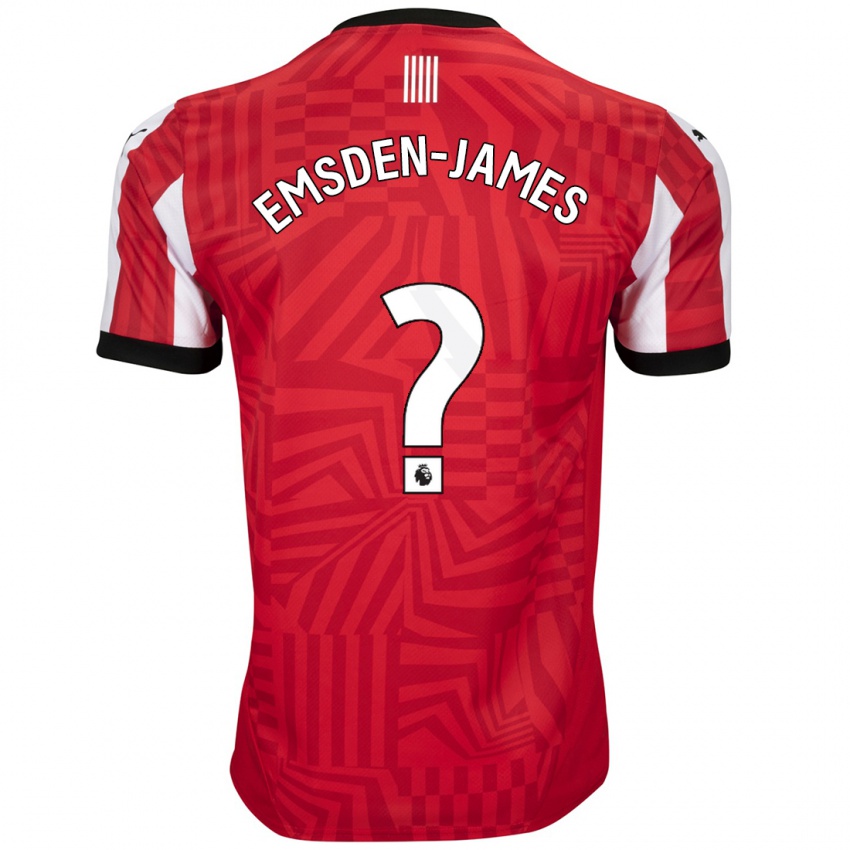 Hombre Camiseta Harley Emsden-James #0 Rojo Blanco 1ª Equipación 2024/25 La Camisa México