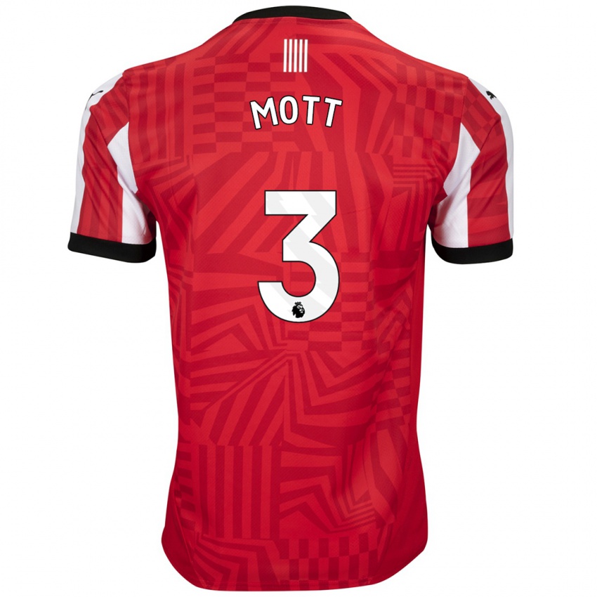 Hombre Camiseta Millicent Mott #3 Rojo Blanco 1ª Equipación 2024/25 La Camisa México