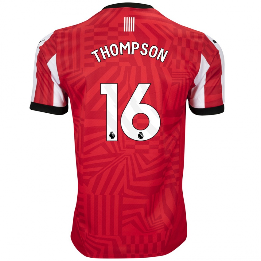 Hombre Camiseta Emma Thompson #16 Rojo Blanco 1ª Equipación 2024/25 La Camisa México